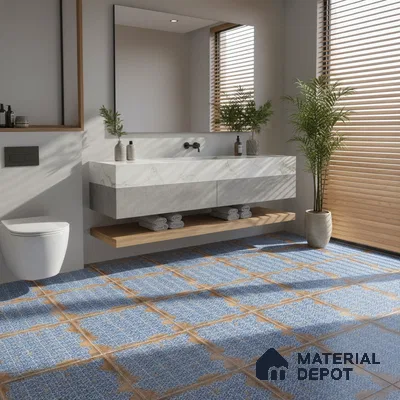 Moroccan Wall & Floor Tile TL 04951 Riad Rustic Decor Mud Brown Azul 1 ft x 1 ft Ceramic Matte Finish - 9 mm | Suitable for Bathroom, Kitchen, Balcony | Please Expect a Slight Variation of Pattern (Sample)