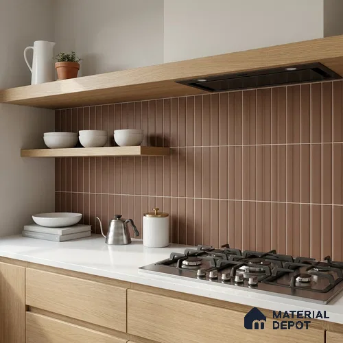 Subway Matte Finish Caramel Oasis Ceramic Wall Tile | TL 04961 B 1 ft x 3 inch - 6.5 mm | Suitable For Bathroom, Kitchen Backsplash & Restaurant