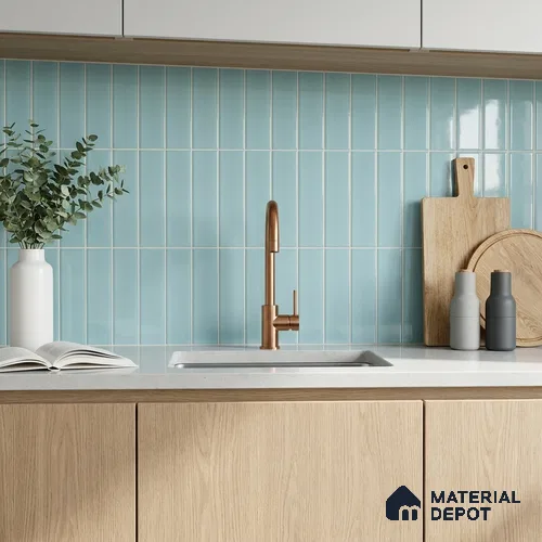 Subway Glossy Finish Slate Blue Ceramic Wall Tile | TL 04962 C 1 ft x 3 inch - 6.5 mm | Suitable For Bathroom, Kitchen Backsplash & Restaurant