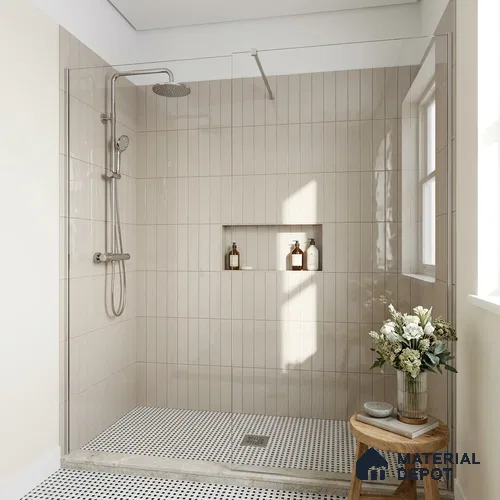 Subway Wall Tile TL 04962 E Reflectos Silver Montana 12 x 3 inch Ceramic Glossy Finish - 6.5 mm | Suitable for Highlighter Walls, Foyer, Bathroom, Kitchen Wall & Backsplashes