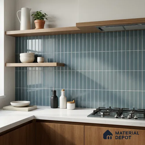 Subway Glossy Finish Aries Azul Ceramic Wall Tile | TL 04962 F 1 ft x 3 inch - 6.5 mm | Suitable For Bathroom, Kitchen Backsplash & Restaurant
