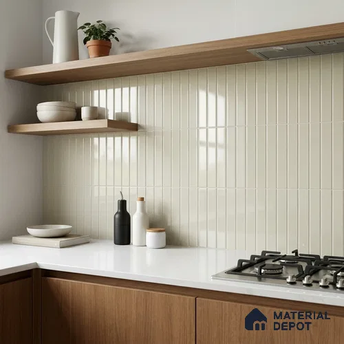 Subway Glossy Finish Olive Grigio Ceramic Wall Tile | TL 04962 1 ft x 3 inch - 6.5 mm | Suitable For Bathroom, Kitchen Backsplash & Restaurant