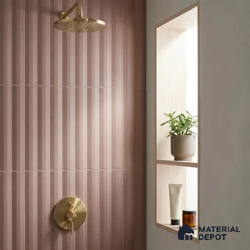 Subway Fluted Wall Tile TL 04963 H Brillo Rustic Earth 12 x 3 inch Ceramic Matte Finish - 6.5 mm | Suitable for Highlighter Walls, Foyer, Bathroom, Kitchen Wall & Backsplashes