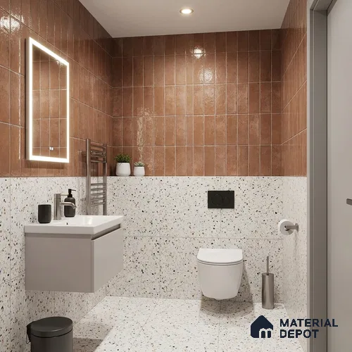 Subway Wall Tile TL 04966 C Cielo Shade 2 Atlas Ocre 12 x 3 inch Ceramic Glossy Finish - 6.5 mm | Suitable for Highlighter Walls, Foyer, Bathroom, Kitchen Wall & Backsplashes