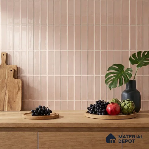 Subway Wall Tile TL 04966 G Cielo Shade 3 Peruvian Clay 12 x 3 inch Ceramic Glossy Finish - 6.5 mm | Suitable for Highlighter Walls, Foyer, Bathroom, Kitchen Wall & Backsplashes