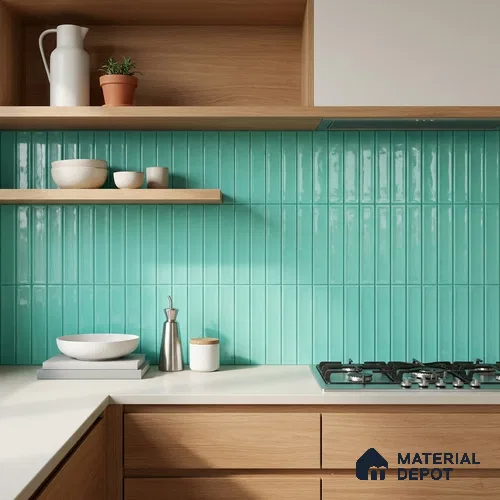 Subway Wall Tile TL 04966 O Cielo Shade 2 Oceana Atlantico 12 x 3 inch Ceramic Glossy Finish - 6.5 mm | Suitable for Highlighter Walls, Foyer, Bathroom, Kitchen Wall & Backsplashes