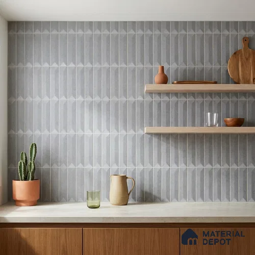 Subway Wall Tile TL 04999 C Lucent Base Knitted Fabric Grey 12 x 3 inch Ceramic Matte Finish - 6 mm | Suitable for Highlighter Walls, Foyer, Bathroom, Kitchen Wall & Backsplashes