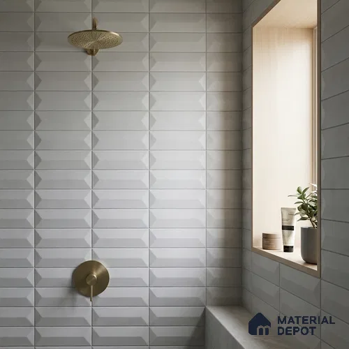 Subway Matte Finish Knitted Fabric Lilac Ceramic Wall Tile | TL 04999 F 1 ft x 3 inch - 6 mm | Suitable For Bathroom, Kitchen Backsplash & Restaurant