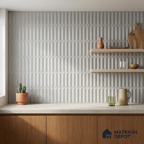 Subway Matte Finish Knitted Fabric Lilac Ceramic Wall Tile | TL 04999 F 1 ft x 3 inch - 6 mm | Suitable For Bathroom, Kitchen Backsplash & Restaurant