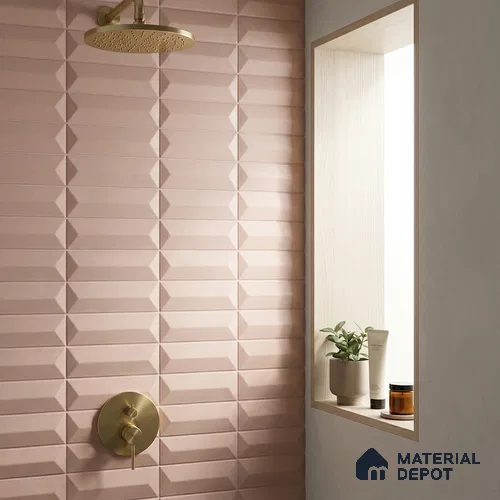 Subway Matte Finish Knitted Fabric Linen Ceramic Wall Tile | TL 04999 H 1 ft x 3 inch - 6 mm | Suitable For Bathroom, Kitchen Backsplash & Restaurant