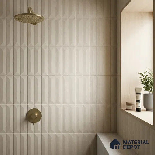 Subway Wall Tile TL 04999 J Lucent Base Knitted Fabric Yellow 12 x 3 inch Ceramic Matte Finish - 6 mm | Suitable for Highlighter Walls, Foyer, Bathroom, Kitchen Wall & Backsplashes
