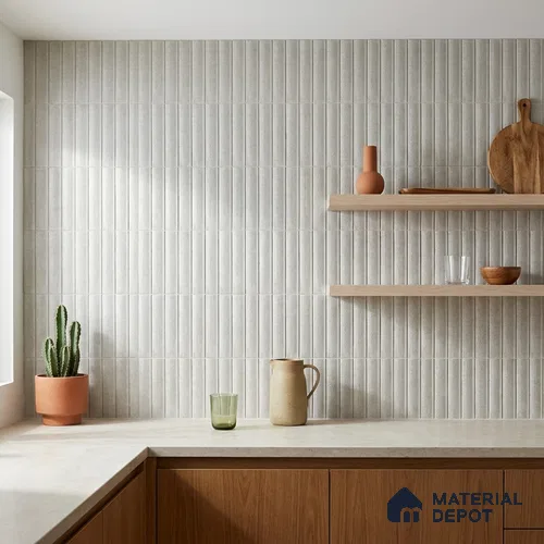 Subway Wall Tile TL 05000 F Lucent Glitz White 12 x 3 inch Ceramic Matte Finish - 6 mm | Suitable for Highlighter Walls, Foyer, Bathroom, Kitchen Wall & Backsplashes