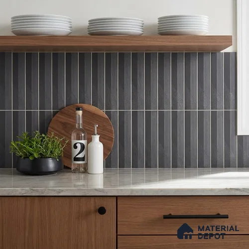 Subway Wall Tile TL 05001 Lucent Weaved Shadows 12 x 3 inch Ceramic Matte Finish - 9 mm | Suitable for Highlighter Walls, Foyer, Bathroom, Kitchen Wall & Backsplashes