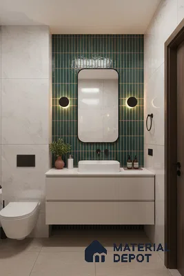 Faux Subway Wall Tile TL 05004 E Cinthia Kitkat Teal 1 ft x 1 ft Ceramic Glossy Finish - 9.5 mm | Suitable for Highlighter Walls, Foyer, Bathroom, Kitchen Wall & Backsplashes | Please Expect a Slight Variation of Pattern