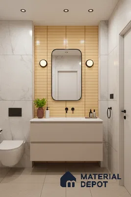Faux Subway Wall Tile TL 05004 J Cinthia Kitkat Saffron Yellow 1 ft x 1 ft Ceramic Glossy Finish - 9.5 mm | Suitable for Highlighter Walls, Foyer, Bathroom, Kitchen Wall & Backsplashes | Please Expect a Slight Variation of Pattern (Sample)