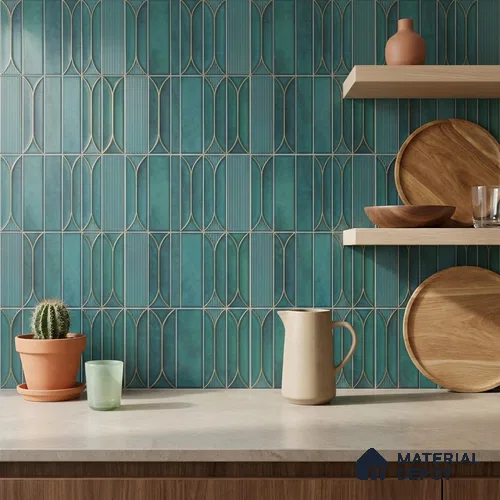 Faux Subway Wall Tile TL 05005 C Calypso Teal 1 ft x 1 ft Ceramic Matte Finish - 9.5 mm | Suitable for Highlighter Walls, Foyer, Bathroom, Kitchen Wall & Backsplashes | Please Expect a Slight Variation of Pattern