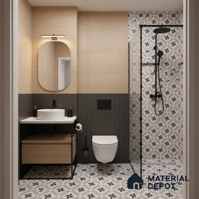 Moroccan Floor & Wall Tile TL 05044 Morissa Astral Kasbah 1 ft x 1 ft Ceramic Matte Finish - 7.5 mm | Suitable for Bathroom, Kitchen,  Balcony | Please Expect a Slight Variation of Pattern (Sample)