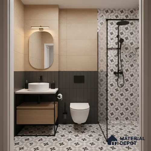 Moroccan Floor & Wall Tile TL 05044 Morissa Astral Kasbah 1 ft x 1 ft Ceramic Matte Finish - 7.5 mm | Suitable for Bathroom, Kitchen,  Balcony | Please Expect a Slight Variation of Pattern