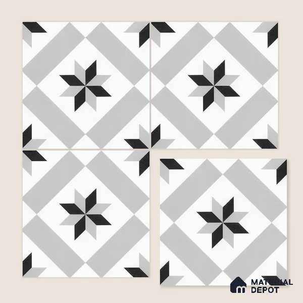 Moroccan Floor & Wall Tile TL 05044 Morissa Astral Kasbah 1 ft x 1 ft Ceramic Matte Finish - 7.5 mm | Suitable for Bathroom, Kitchen,  Balcony | Please Expect a Slight Variation of Pattern