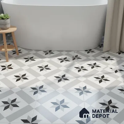 Moroccan Floor & Wall Tile TL 05044 Morissa Astral Kasbah 1 ft x 1 ft Ceramic Matte Finish - 7.5 mm | Suitable for Bathroom, Kitchen,  Balcony | Please Expect a Slight Variation of Pattern (Sample)