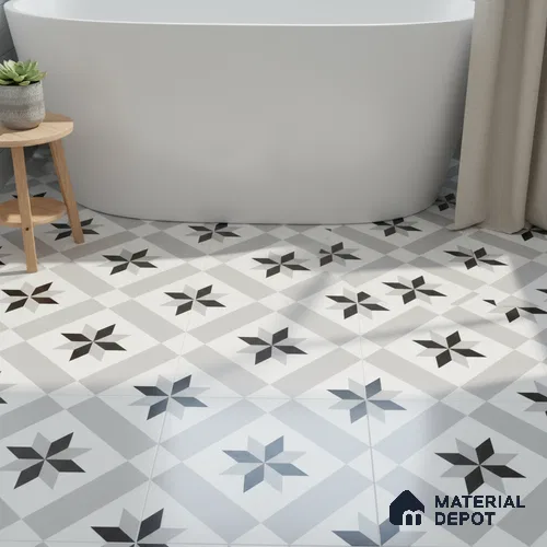 Moroccan Floor & Wall Tile TL 05044 Morissa Astral Kasbah 1 ft x 1 ft Ceramic Matte Finish - 7.5 mm | Suitable for Bathroom, Kitchen,  Balcony | Please Expect a Slight Variation of Pattern