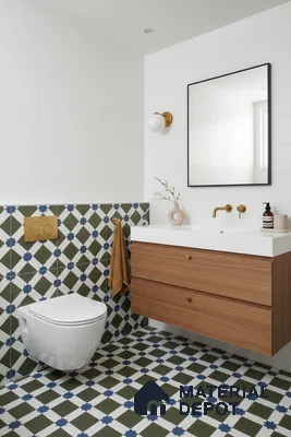 Moroccan Floor & Wall Tile TL 05047 Morissa Olive Star Mosaic 1 ft x 1 ft Ceramic Matte Finish - 7.5 mm | Suitable for Bathroom, Kitchen, Balcony | Please Expect a Slight Variation of Pattern