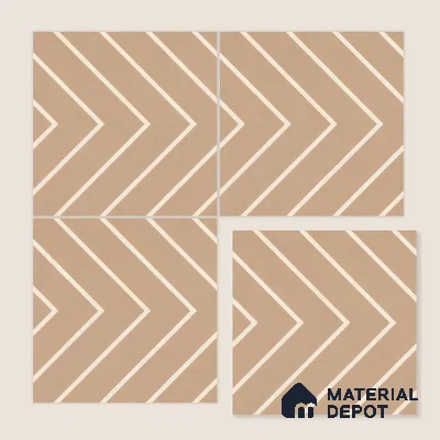 Moroccan Floor & Wall Tile TL 05049 Morissa Sahara Chevron 1 ft x 1 ft Ceramic Matte Finish - 7.5 mm | Suitable for Bathroom, Kitchen, Balcony | Please Expect a Slight Variation of Pattern