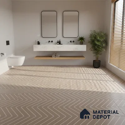 Moroccan Floor & Wall Tile TL 05049 Morissa Sahara Chevron 1 ft x 1 ft Ceramic Matte Finish - 7.5 mm | Suitable for Bathroom, Kitchen,  Balcony | Please Expect a Slight Variation of Pattern (Sample)