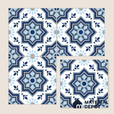Moroccan Floor & Wall Tile TL 05054 Morissa Fez Illusion 1 ft x 1 ft Ceramic Matte Finish - 8 mm | Suitable for Bathroom, Kitchen, Balcony | Please Expect a Slight Variation of Pattern
