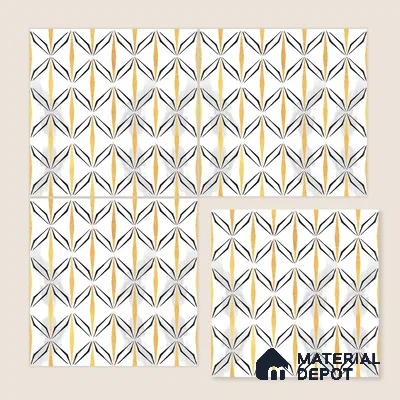 Moroccan Floor & Wall Tile TL 05057 Morissa Golden Black Fly 1 ft x 1 ft Ceramic Matte Finish - 8 mm | Suitable for Bathroom, Kitchen, Basin Area | Please Expect a Slight Variation of Pattern