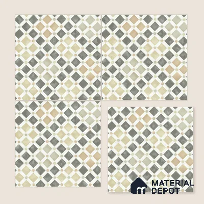 Moroccan Floor & Wall Tile TL 05061 Morissa Atlas Beige Stars 1 ft x 1 ft Ceramic Matte Finish - 8 mm | Suitable for Bathroom, Kitchen, Balcony | Please Expect a Slight Variation of Pattern