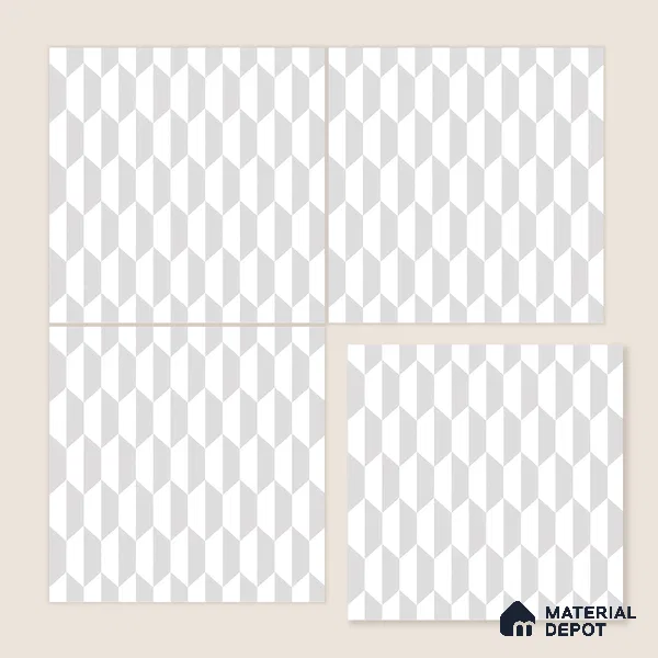 Moroccan Floor & Wall Tile TL 05063 Morissa White 3D Hexa 1 ft x 1 ft Ceramic Matte Finish - 8 mm | Suitable for Bathroom, Kitchen, Basin Area | Please Expect a Slight Variation of Pattern