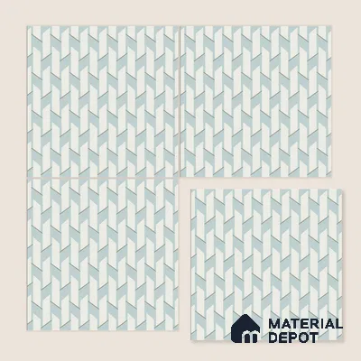 Moroccan Floor & Wall Tile TL 05064 Morissa Blue Abstract 1 ft x 1 ft Ceramic Matte Finish - 8 mm | Suitable for Bathroom, Kitchen, Basin Area | Please Expect a Slight Variation of Pattern