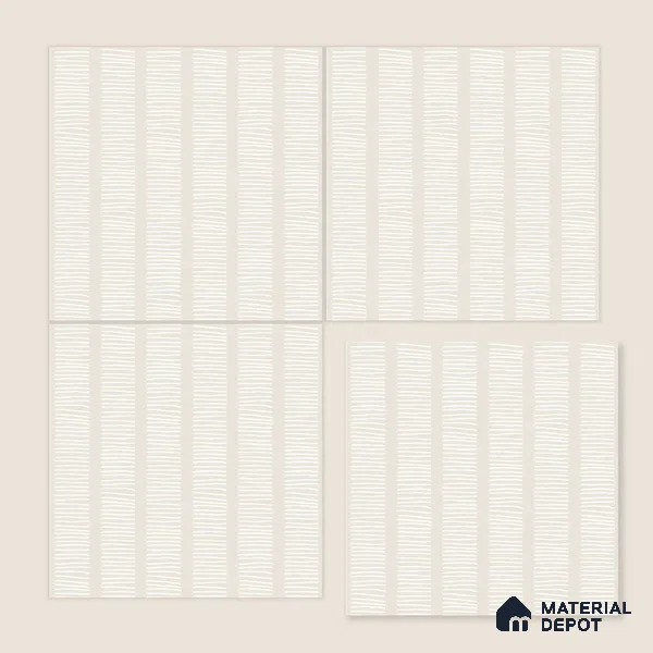 Moroccan Wall Tile TL 05066 Morissa Casablanca Stripes 1 ft x 1 ft Ceramic Matte Finish - 8 mm | Suitable for Bathroom, Kitchen, Balcony | Please Expect a Slight Variation of Pattern