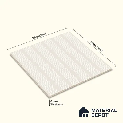 Moroccan Wall Tile TL 05066 Morissa Casablanca Stripes 1 ft x 1 ft Ceramic Matte Finish - 8 mm | Suitable for Bathroom, Kitchen, Balcony | Please Expect a Slight Variation of Pattern