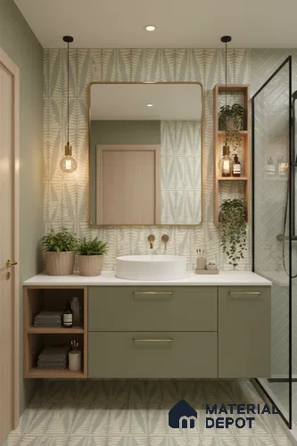 Moroccan Wall Tile TL 05069 Morissa Beige Pollen 1 ft x 1 ft Ceramic Matte Finish - 8 mm | Suitable for Bathroom, Kitchen, Balcony | Please Expect a Slight Variation of Pattern