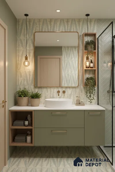 Moroccan Wall Tile TL 05069 Morissa Beige Pollen 1 ft x 1 ft Ceramic Matte Finish - 8 mm | Suitable for Bathroom, Kitchen & Balcony | Please Expect a Slight Variation of Pattern (Sample)