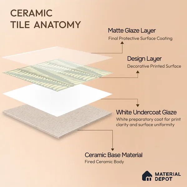 Moroccan Wall Tile TL 05069 Morissa Beige Pollen 1 ft x 1 ft Ceramic Matte Finish - 8 mm | Suitable for Bathroom, Kitchen, Balcony | Please Expect a Slight Variation of Pattern