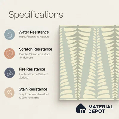 Moroccan Wall Tile TL 05069 Morissa Beige Pollen 1 ft x 1 ft Ceramic Matte Finish - 8 mm | Suitable for Bathroom, Kitchen, Balcony | Please Expect a Slight Variation of Pattern
