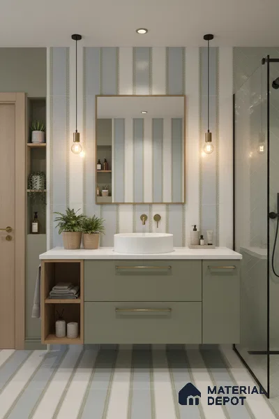 Moroccan Wall Tile TL 05070 Morissa Whitish Grey Channel 1 ft x 1 ft Ceramic Matte Finish - 8 mm | Suitable for Bathroom, Kitchen & Balcony | Please Expect a Slight Variation of Pattern (Sample)