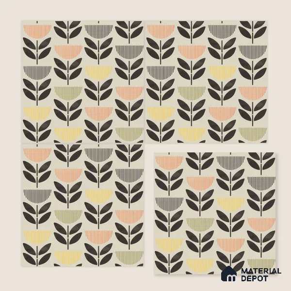 Moroccan Wall Tile Tile TL 05075 Morissa Black Plant Pot 1 ft x 1 ft Ceramic Matte Finish - 8 mm | Suitable for Bathroom, Kitchen, Balcony | Please Expect a Slight Variation of Pattern