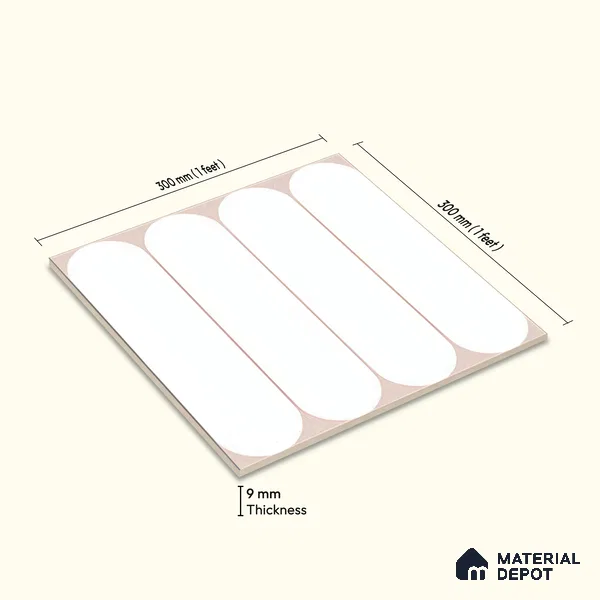 Moroccan Wall Tile TL 05081 B Bauhaus Beige Frost 1 ft x 1 ft Ceramic Matte Finish - 9 mm | Suitable for Bathroom, Kitchen, Basin Area | Please Expect a Slight Variation of Pattern