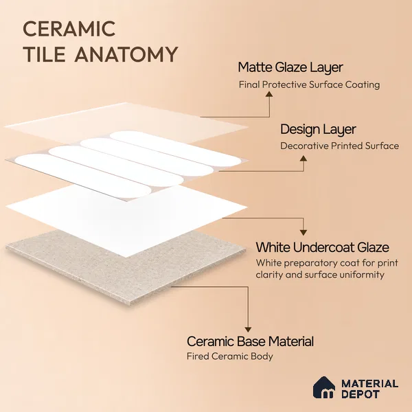 Moroccan Wall Tile TL 05081 B Bauhaus Beige Frost 1 ft x 1 ft Ceramic Matte Finish - 9 mm | Suitable for Bathroom, Kitchen, Basin Area | Please Expect a Slight Variation of Pattern