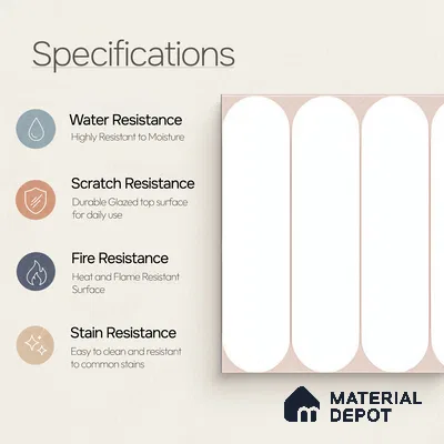 Moroccan Wall Tile TL 05081 B Bauhaus Beige Frost 1 ft x 1 ft Ceramic Matte Finish - 9 mm | Suitable for Bathroom, Kitchen, Basin Area | Please Expect a Slight Variation of Pattern
