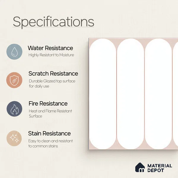 Moroccan Wall Tile TL 05081 B Bauhaus Beige Frost 1 ft x 1 ft Ceramic Matte Finish - 9 mm | Suitable for Bathroom, Kitchen, Basin Area | Please Expect a Slight Variation of Pattern