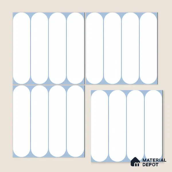 Moroccan Wall Tile Tile TL 05081 Morissa Cobalt Frost 1 ft x 1 ft Ceramic Matte Finish - 9 mm | Suitable for Bathroom, Kitchen, Basin Area | Please Expect a Slight Variation of Pattern