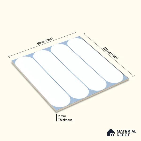 Moroccan Wall Tile Tile TL 05081 Morissa Cobalt Frost 1 ft x 1 ft Ceramic Matte Finish - 9 mm | Suitable for Bathroom, Kitchen, Basin Area | Please Expect a Slight Variation of Pattern