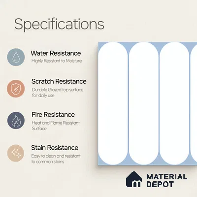 Moroccan Wall Tile Tile TL 05081 Morissa Cobalt Frost 1 ft x 1 ft Ceramic Matte Finish - 9 mm | Suitable for Bathroom, Kitchen, Basin Area | Please Expect a Slight Variation of Pattern