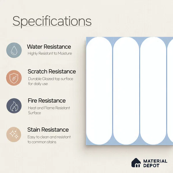 Moroccan Wall Tile Tile TL 05081 Morissa Cobalt Frost 1 ft x 1 ft Ceramic Matte Finish - 9 mm | Suitable for Bathroom, Kitchen, Basin Area | Please Expect a Slight Variation of Pattern
