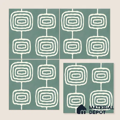 Moroccan Wall & Floor Tile TL 05082 B Bauhaus Emerald Green Box 1 ft x 1 ft Ceramic Matte Finish - 9 mm | Suitable for Bathroom, Kitchen & Balcony | Please Expect a Slight Variation of Pattern
